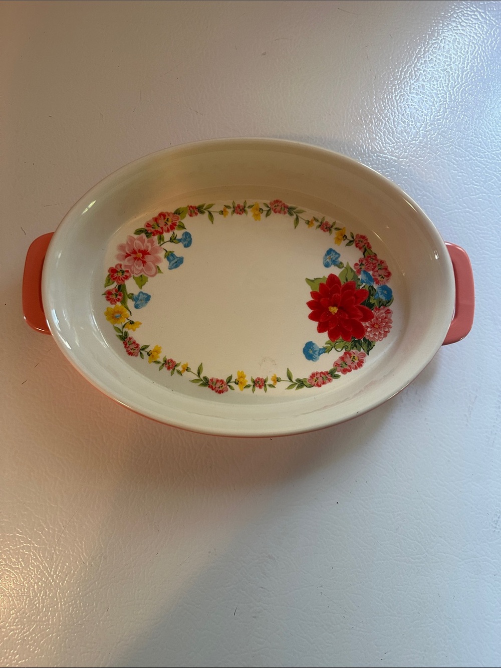 The Pioneer Woman Sweet Rose Coral Ceramic Serving Dish - Picture 3 of 4